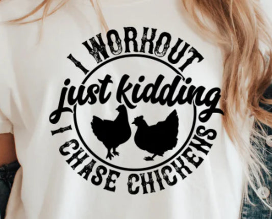 Chasing chickens screen print transfer