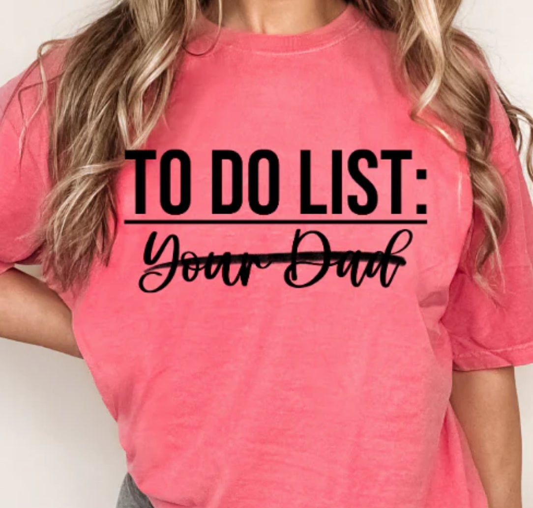To do list screen print transfer