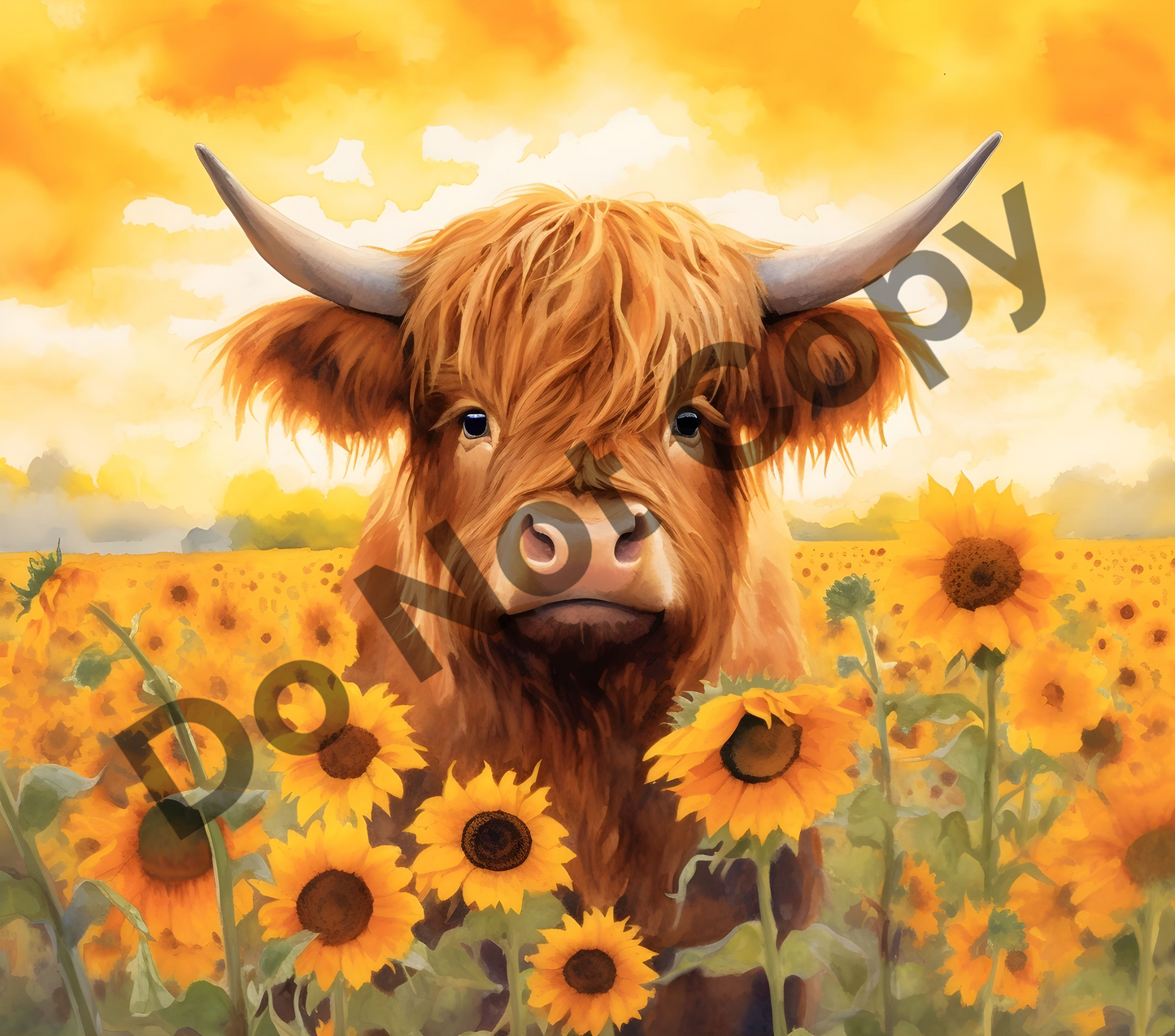 Sunflowers cow tumbler transfer