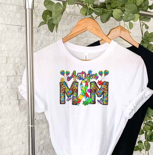 Autism mom sublimation shirt transfer
