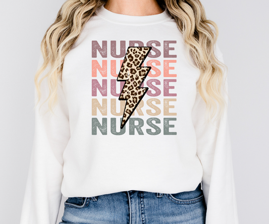 Nurse bolt sublimation shirt transfer