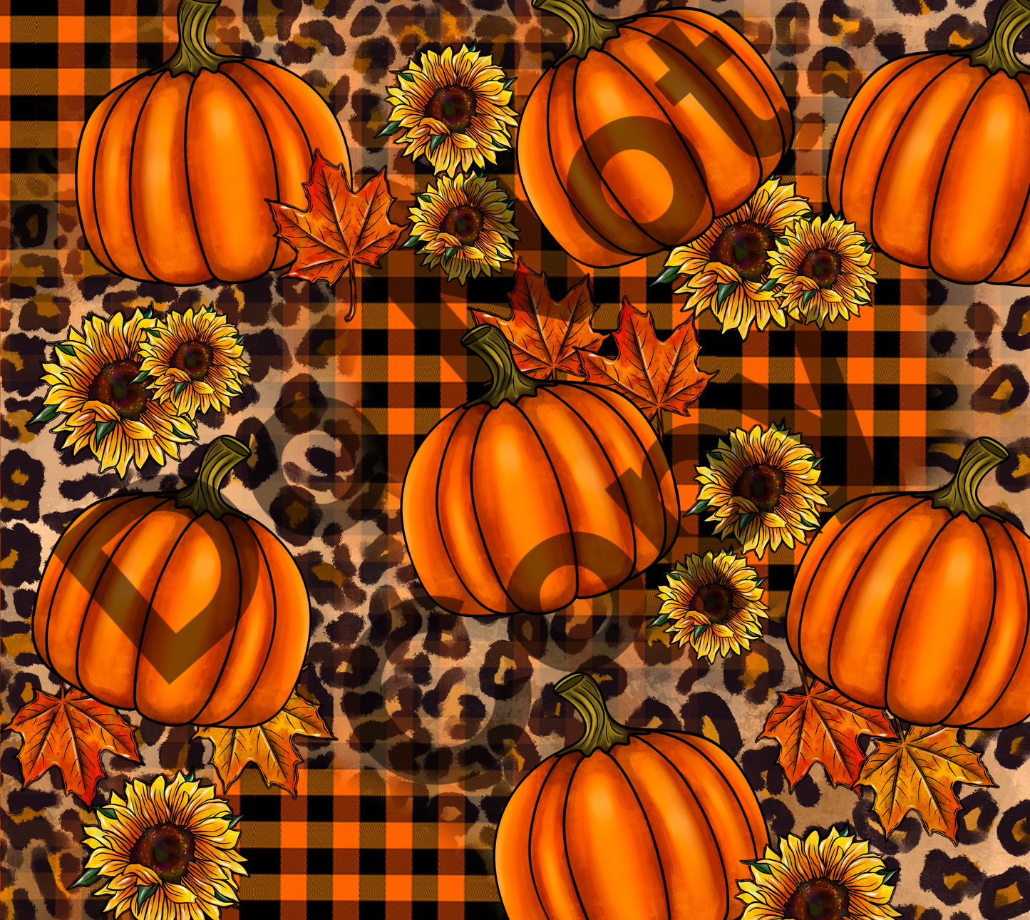 Pumpkins sunflowers tumbler transfer