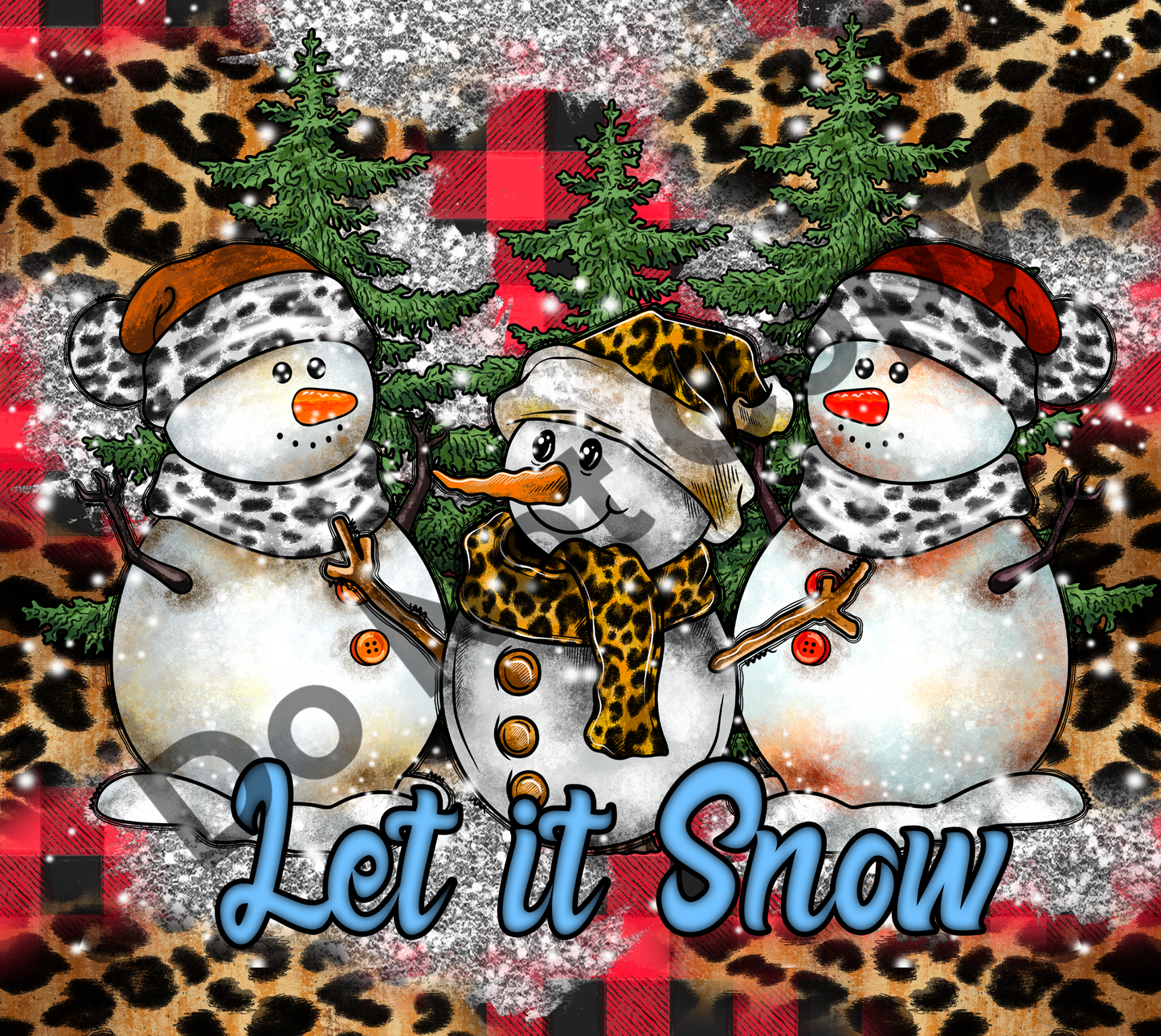 Let it snow snowmen tumbler transfer
