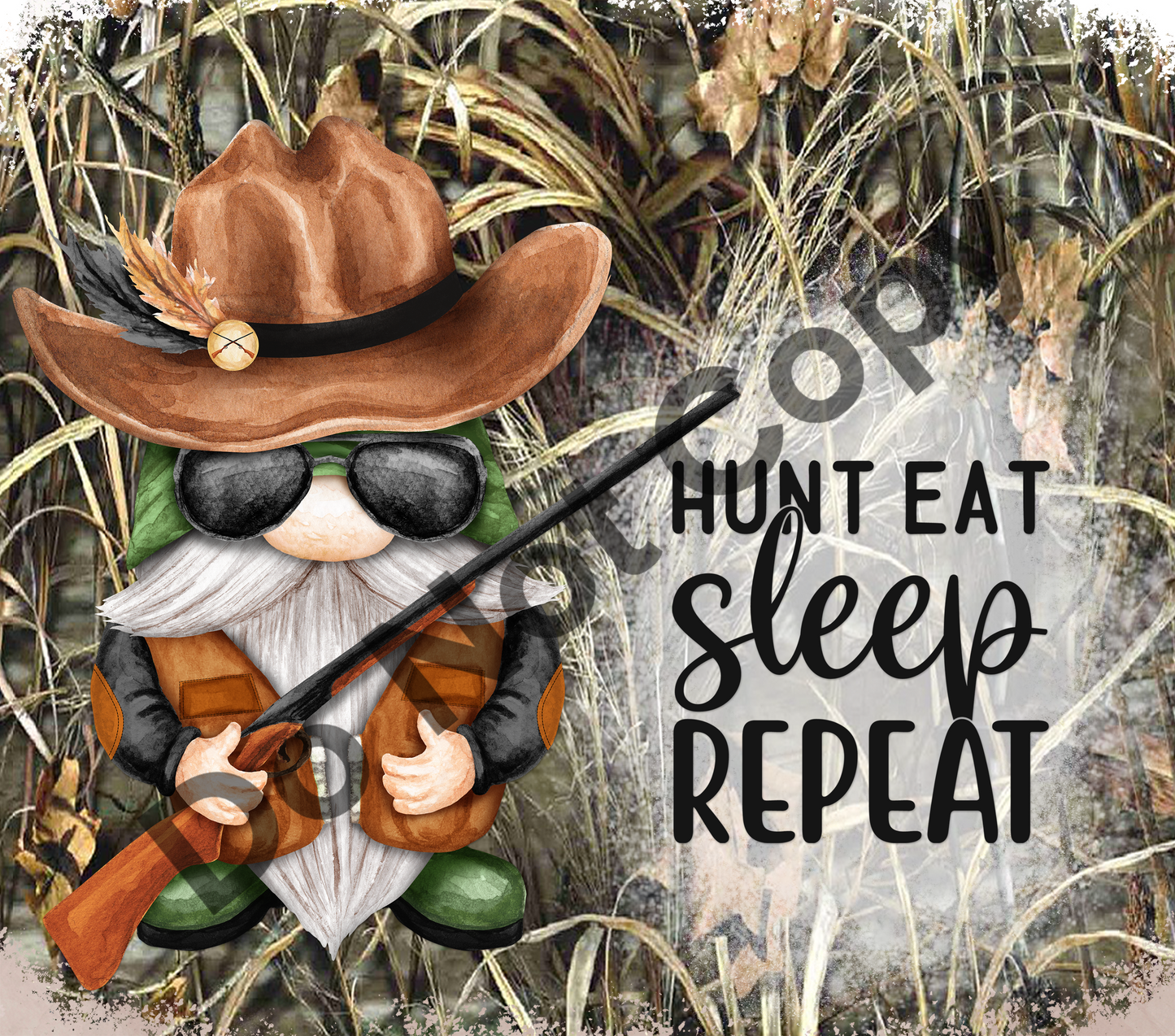 Hunt eat sleep repeat gnome tumbler transfer