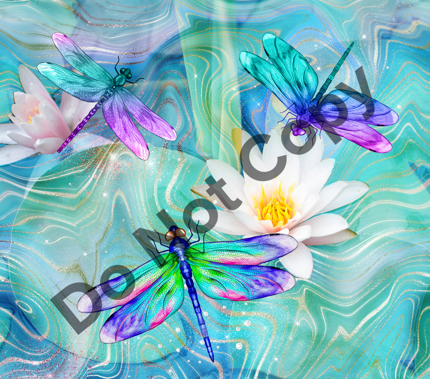 Dragonflies tumbler transfer