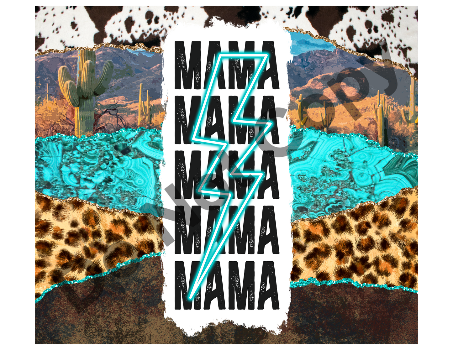 Mama stacked blue bolt tumbler transfer