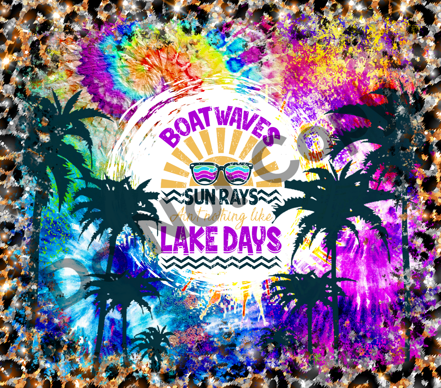 Boat waves sun rays lake days tumbler transfer
