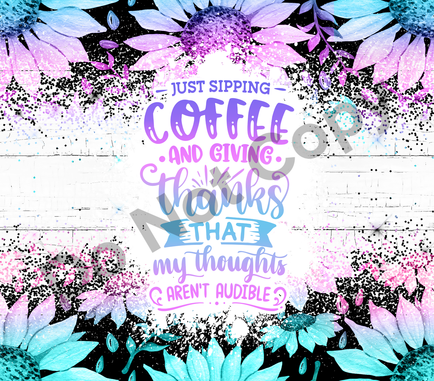 Just sipping coffee tumbler transfer