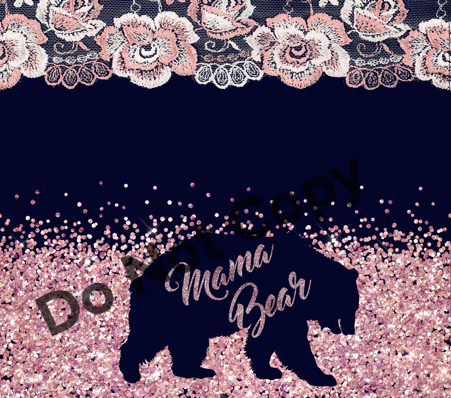 Mama bear floral lace tumbler transfer