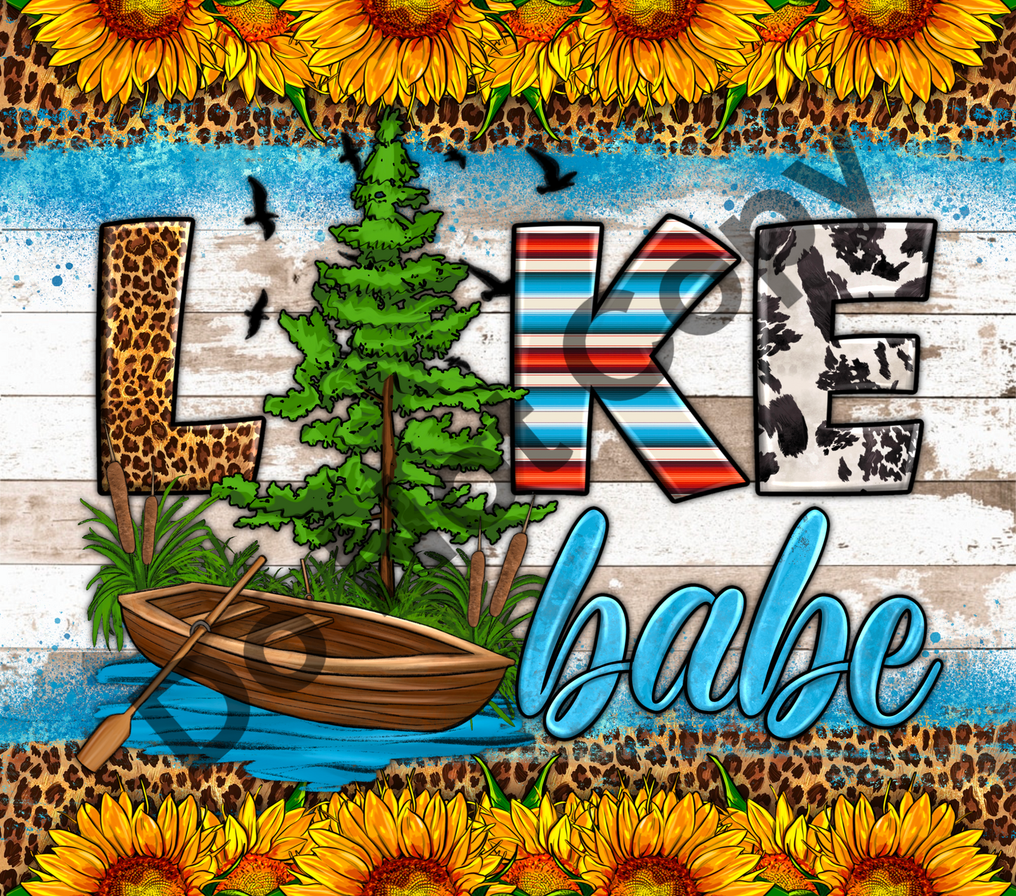 Lake babe tumbler transfer