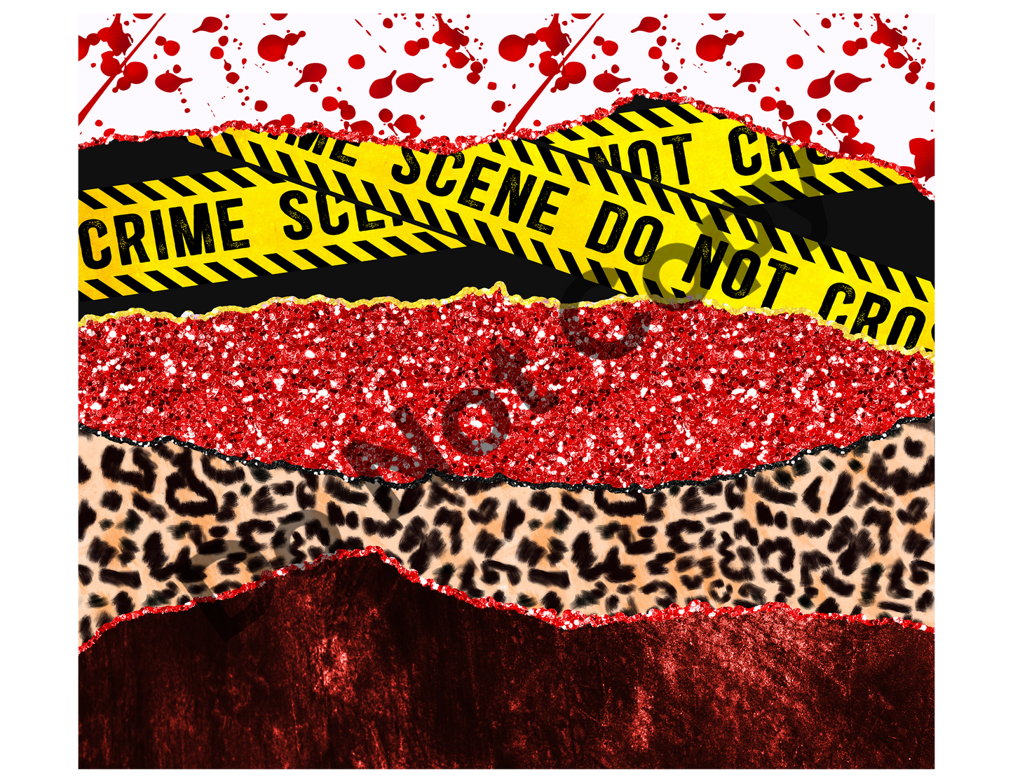 Crime scene tape tumbler transfer