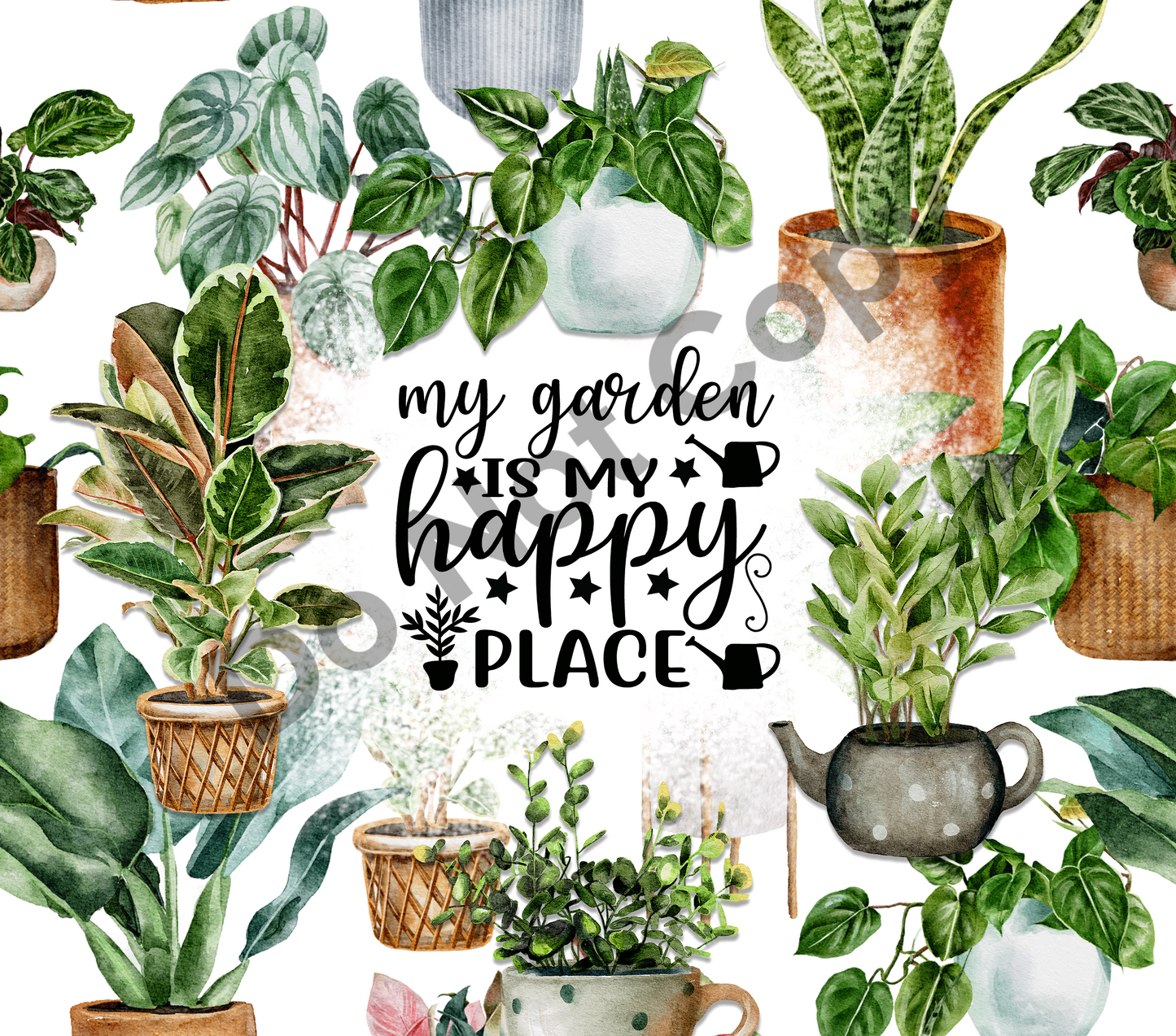 My garden is my happy place tumbler transfer