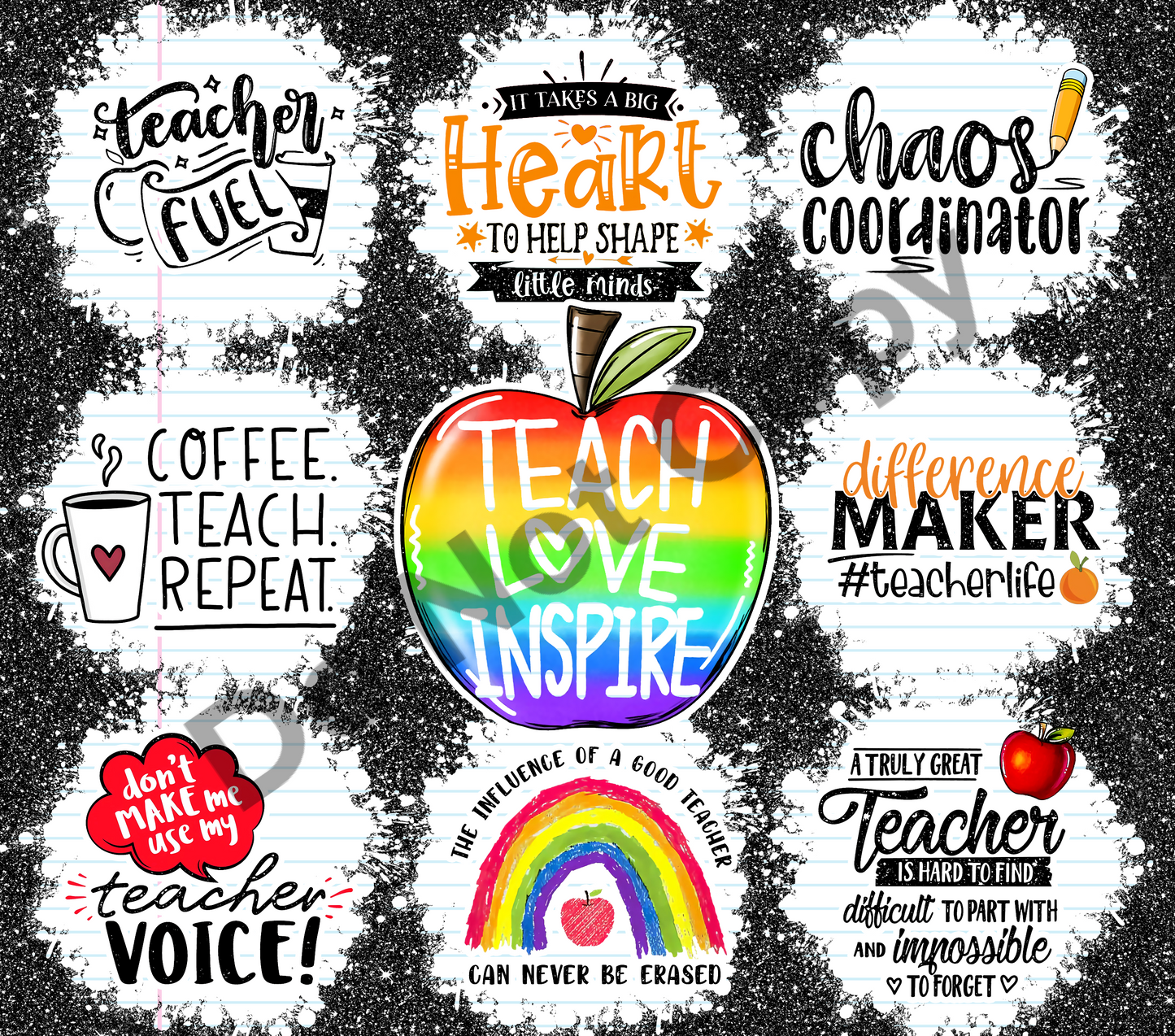 Teacher sayings tumbler transfer
