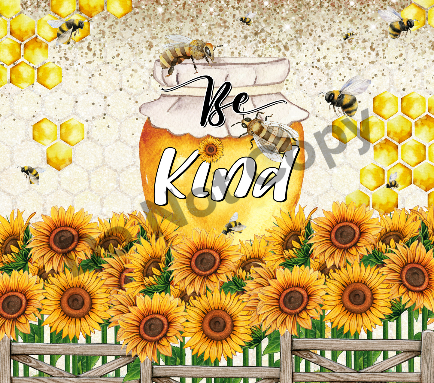 Be kind honey jar tumbler transfer