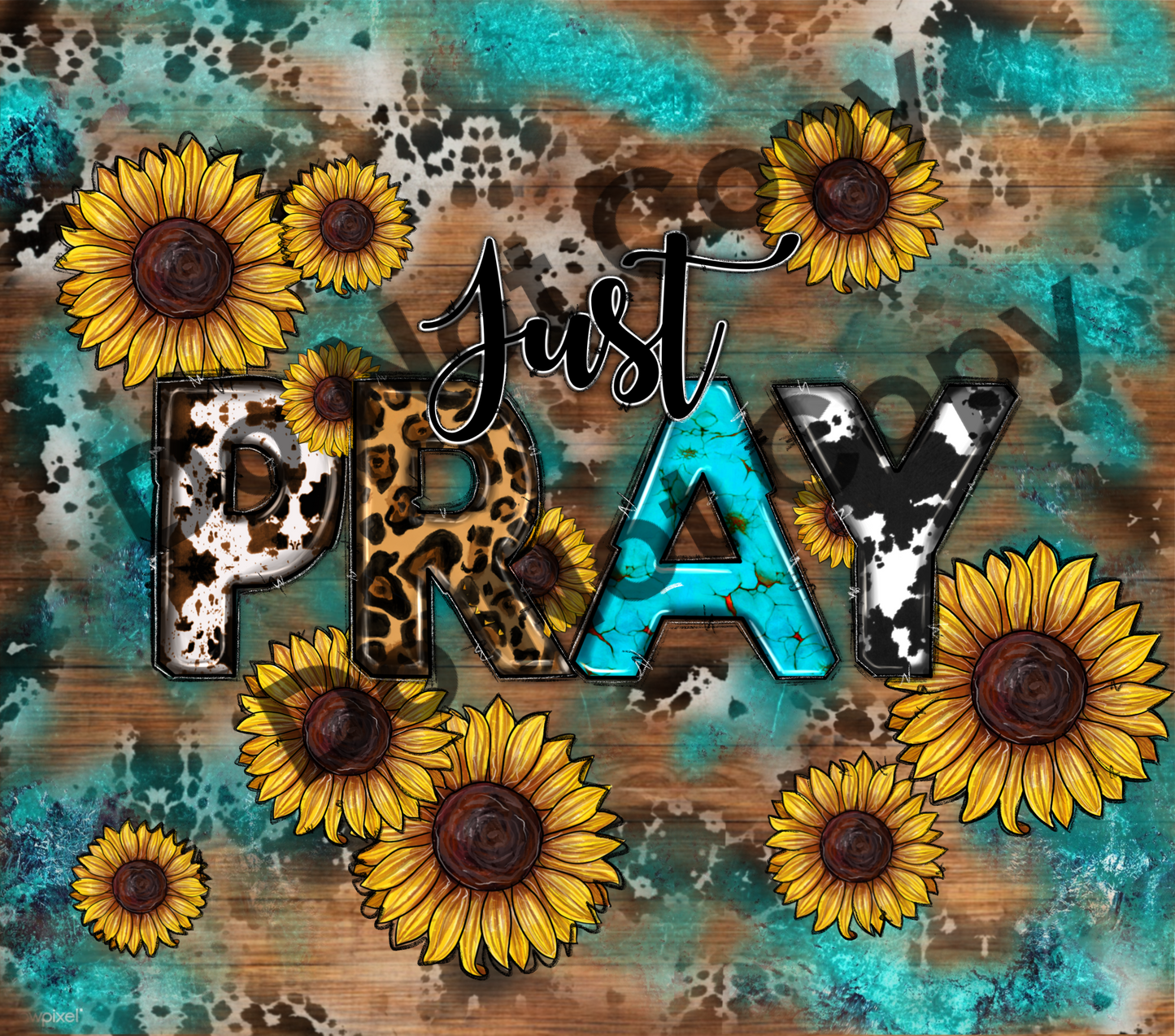 Just pray sunflowers tumbler transfer
