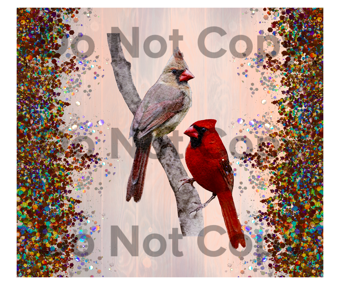 Cardinals glitter tumbler transfer