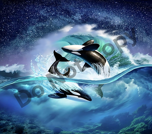 Orca whale tumbler transfer