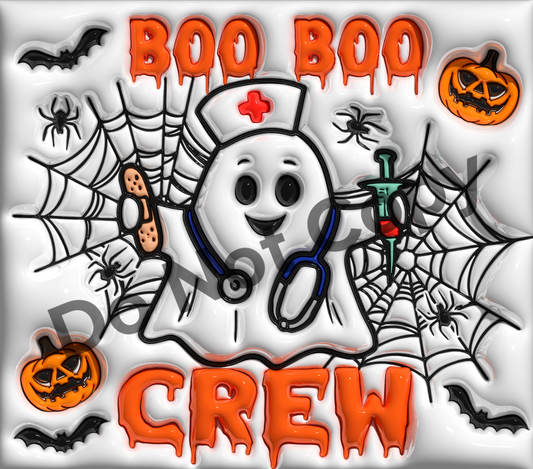 Boo boo crew tumbler transfer