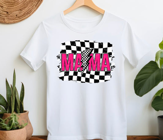 Pink mama checkers sublimation shirt transfer