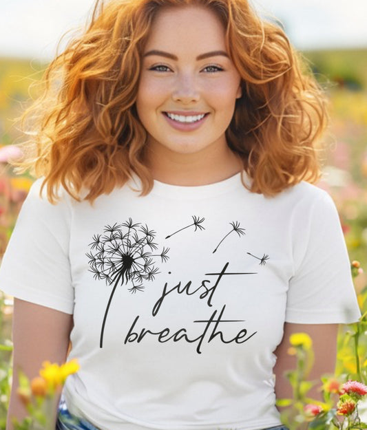 Just breathe screen print transfer