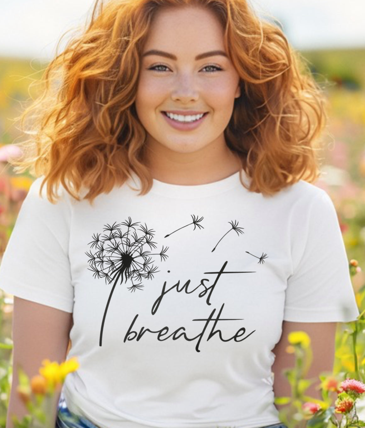 Just breathe screen print transfer