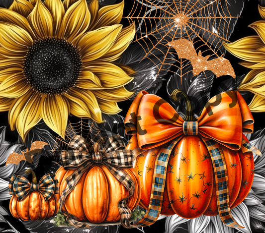 Pumpkins bows tumbler transfer