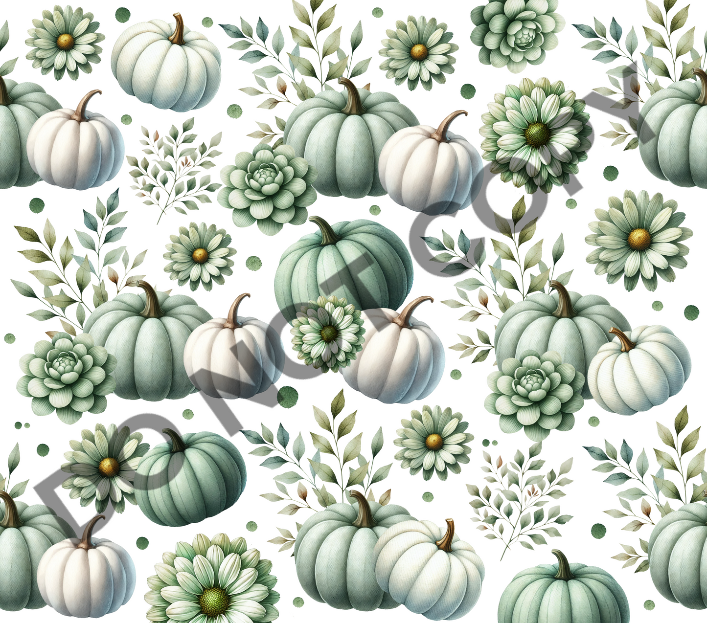 Pumpkins green tumbler transfer