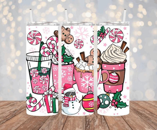 Gingerbread pink cups completed tumbler