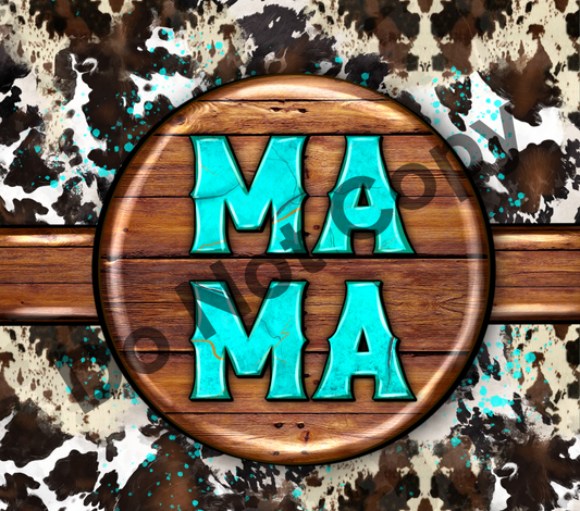 Mama western round tumbler transfer