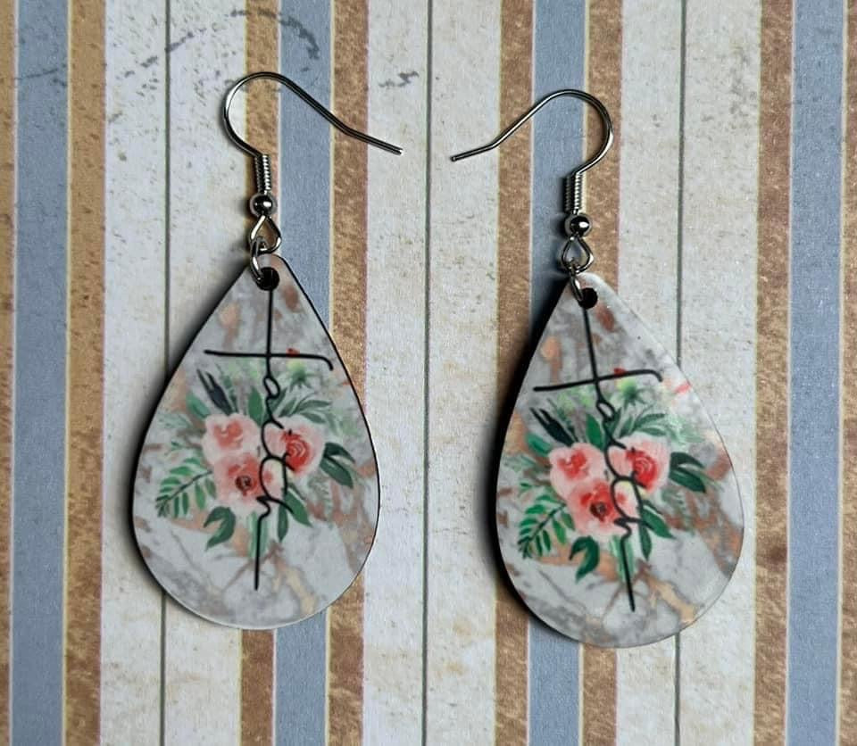 Faith floral teardrop earrings