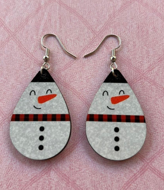Snowman teardrop earrings