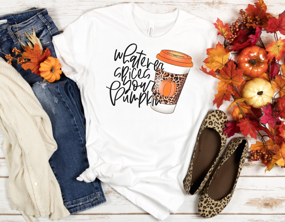 Whatever spices your pumpkin sublimation shirt transfer