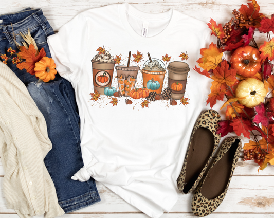 Fall drinks sublimation shirt transfer