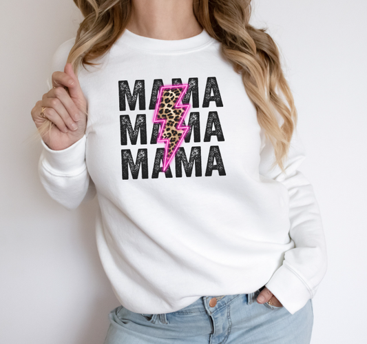 Mama leopard pink bolt sublimation shirt transfer