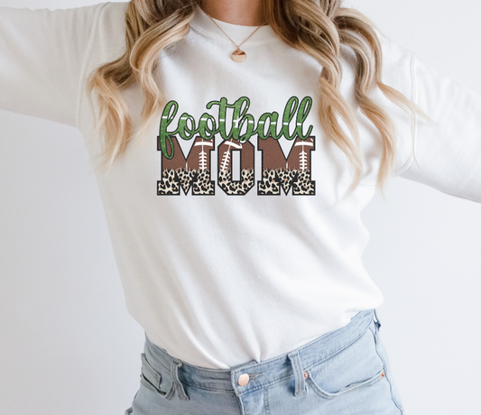 Football mom field leopard sublimation shirt transfer