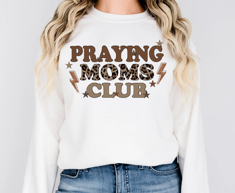 Praying moms club sublimation shirt transfer