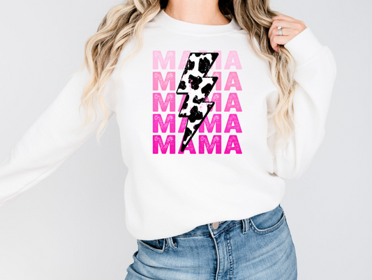 Mama stacked pink bolt sublimation shirt transfer