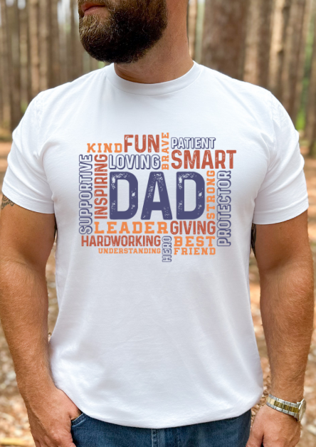 Dad script sublimation shirt transfer