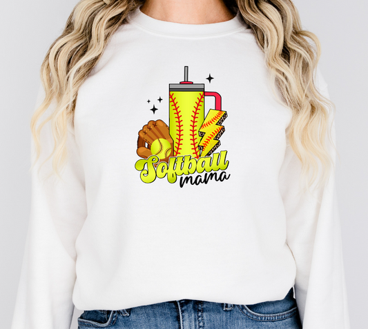 Softball mama bolt tumbler sublimation shirt transfer