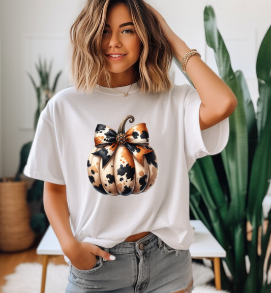 Cowhide pumpkin sublimation shirt transfer