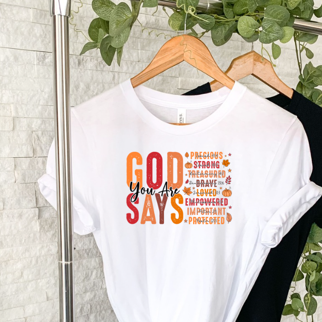 God says - Fall sublimation shirt transfer