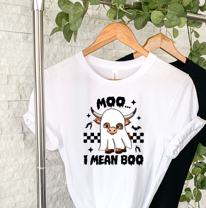 Moo I mean boo sublimation shirt transfer