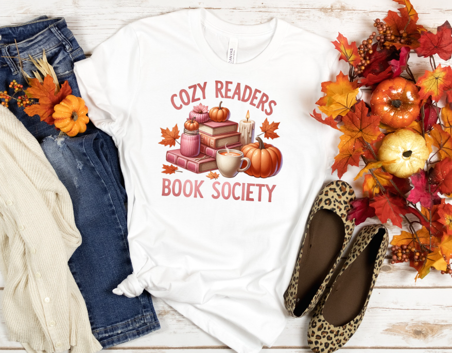 Cozy readers book society sublimation shirt transfer