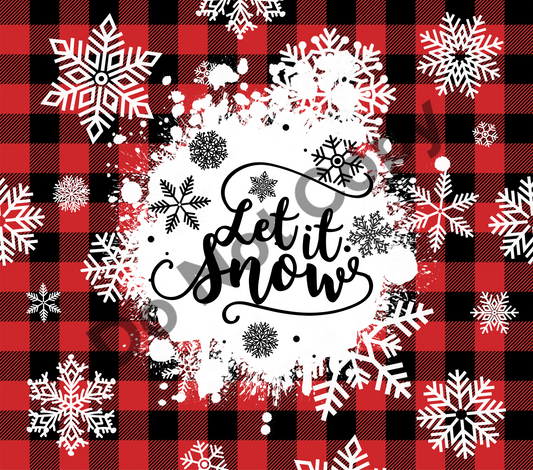 Let it snow plaid tumbler transfer