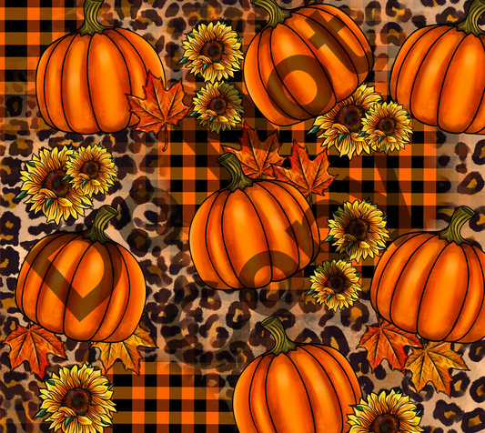 Pumpkins sunflowers tumbler transfer