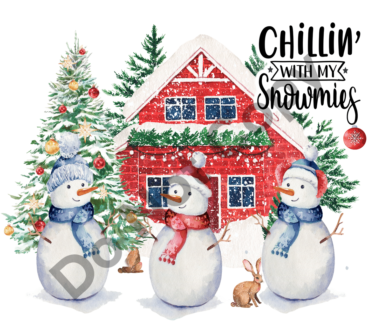 Snowmies tumbler transfer
