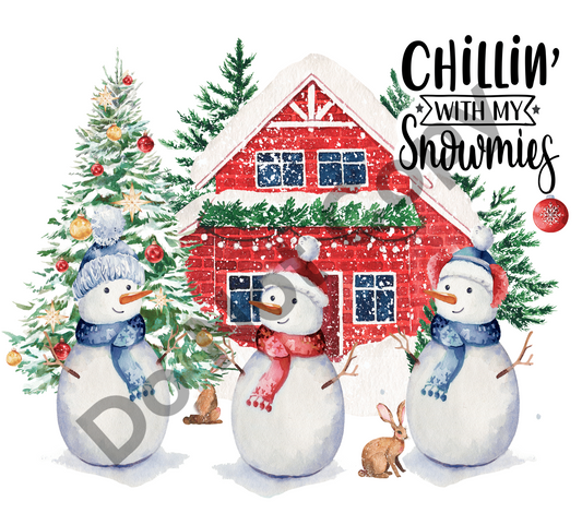 Snowmies tumbler transfer