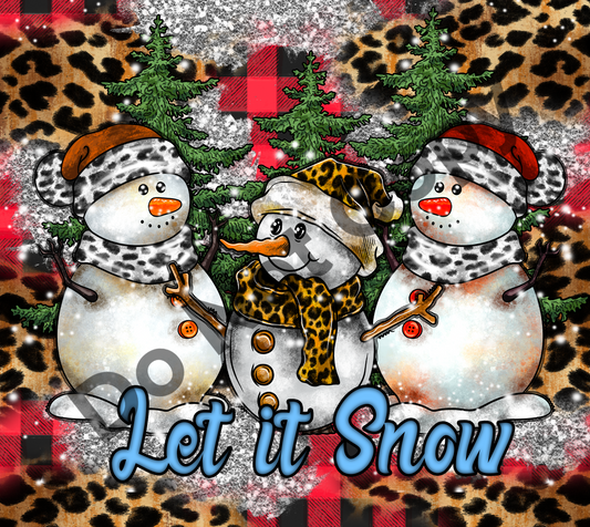 Let it snow snowmen tumbler transfer