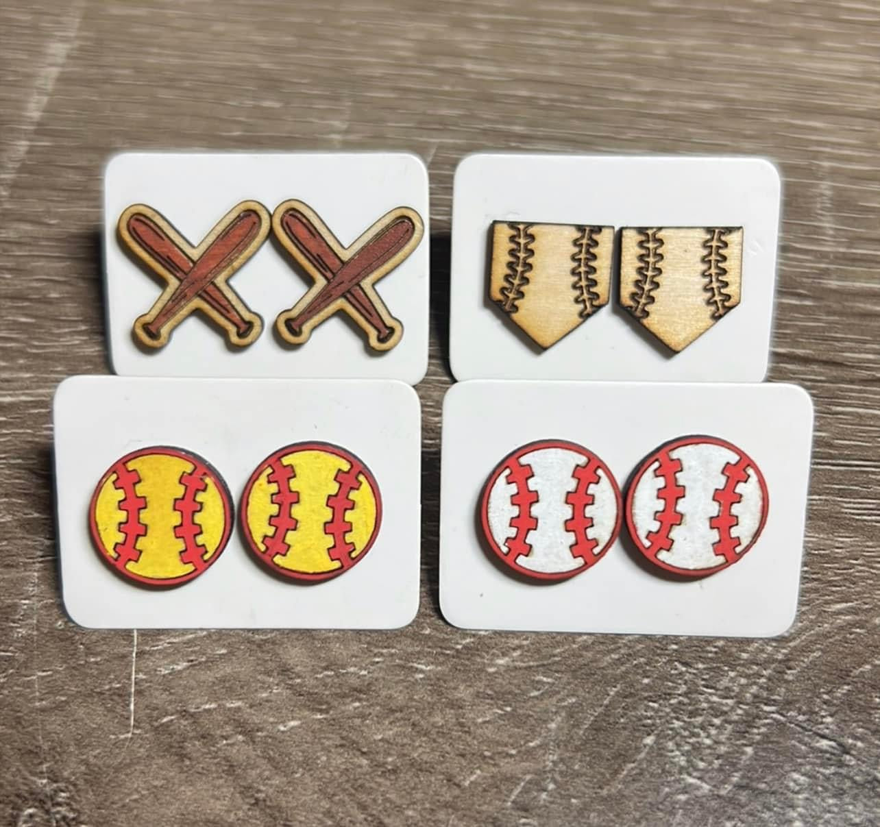 Baseball softball earrings