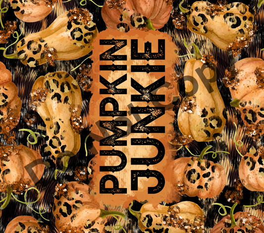 Pumpkin junkie tumbler transfer